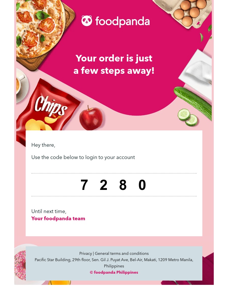  - 7280 -                                     Ready to access your foodpanda account?
