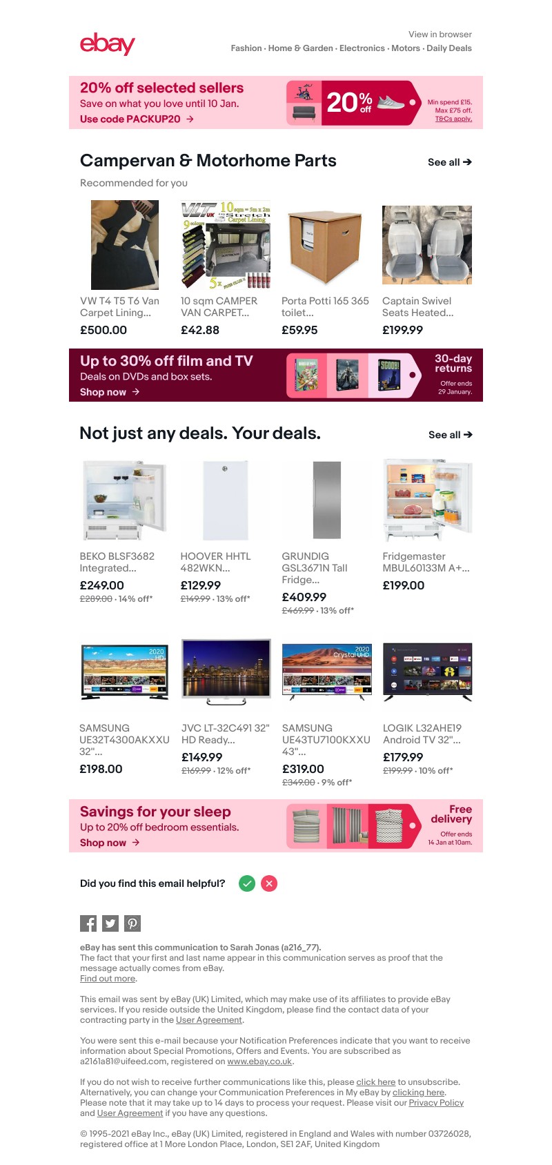  - Shop on and get 20% off selected sellers.