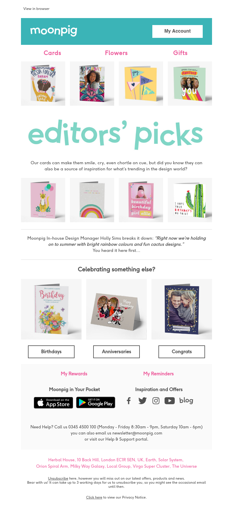 Moonpig - The cards WE love...