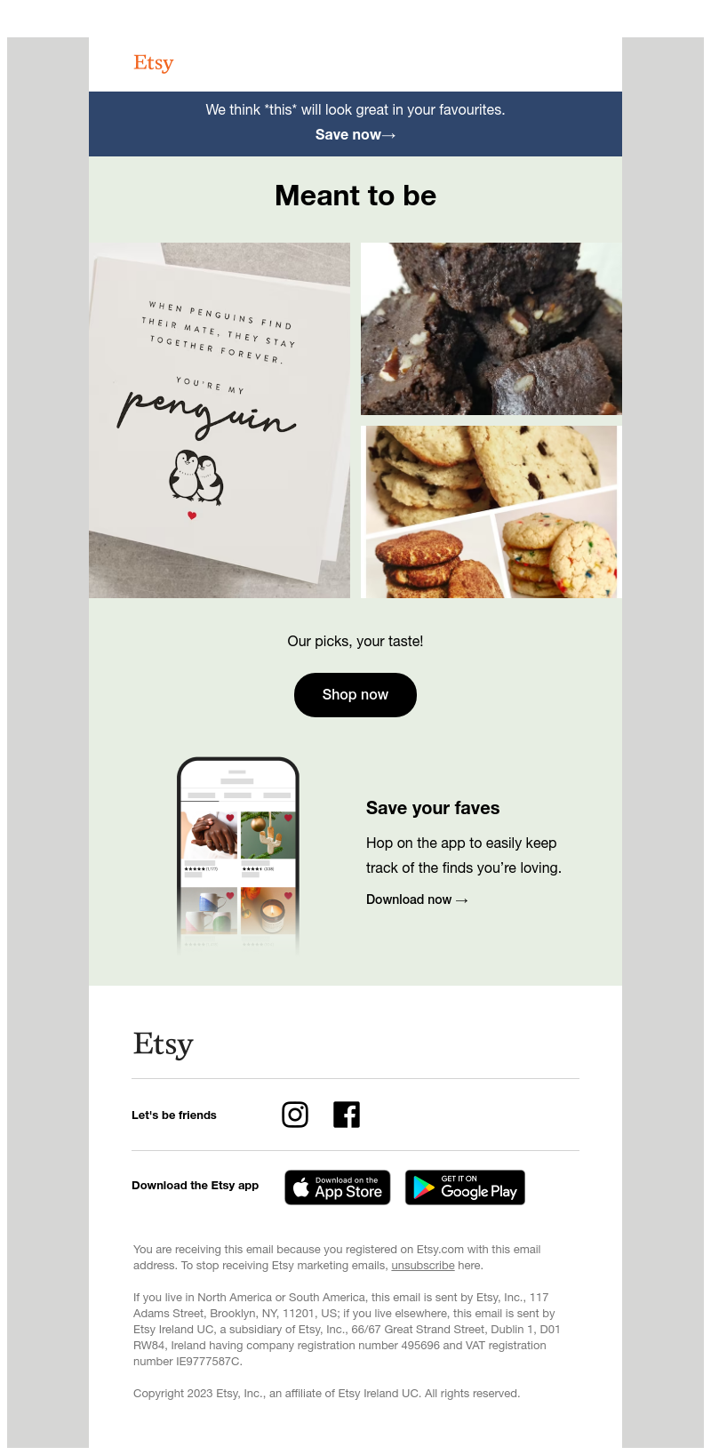 Etsy - Your curated personalised updates.