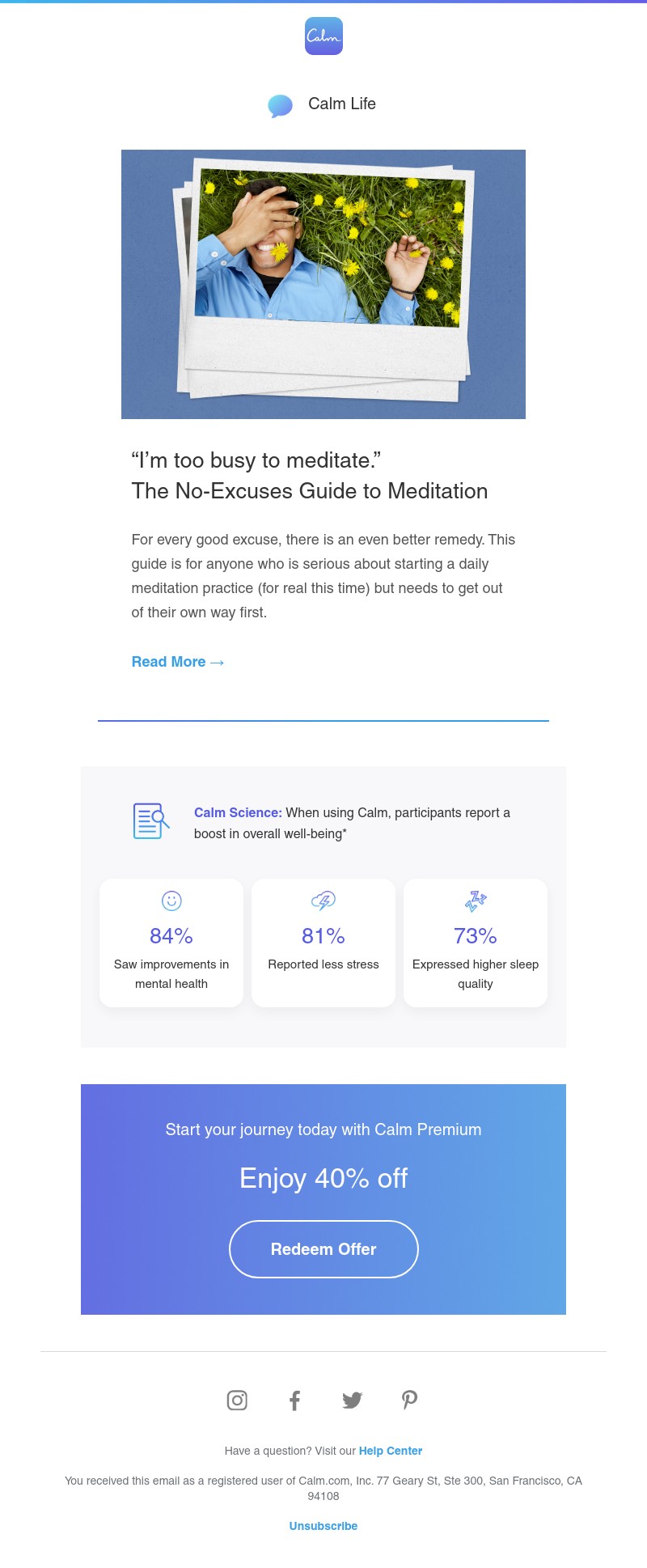 Calm - “I’m too busy to meditate”