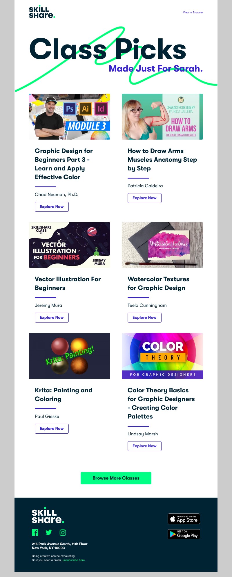 Skillshare - Sarah's Personal Class Recommendations