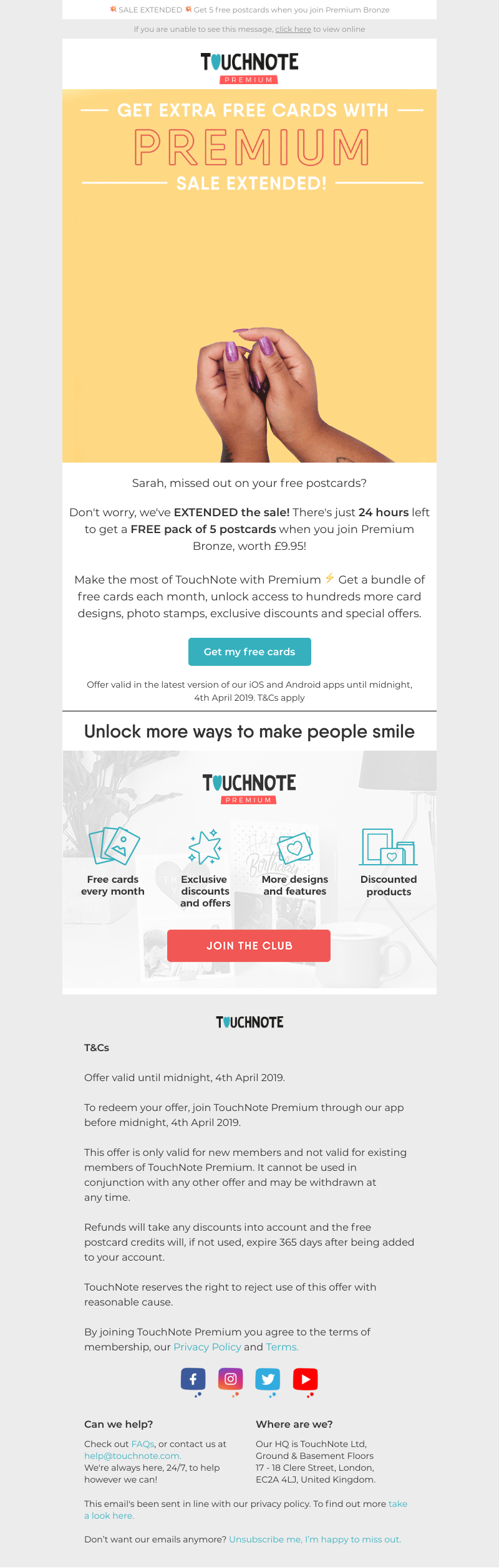 TouchNote - Final call for Premium savings! ⚡️
