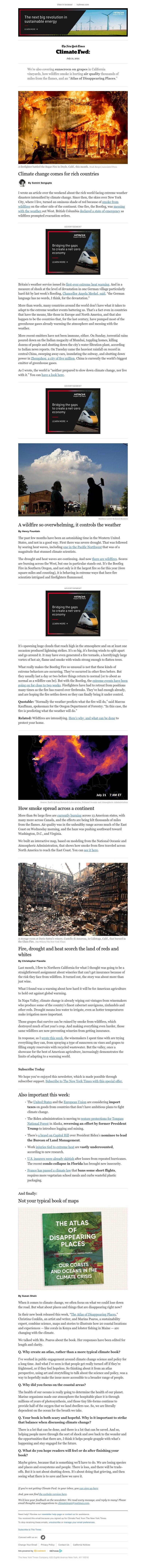 The New York Times - Climate Fwd: Climate change comes for rich countries