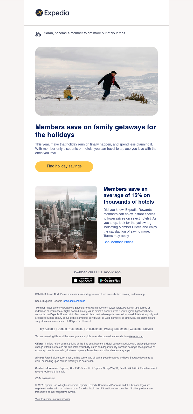 Expedia - Spend the holidays with your family—for less