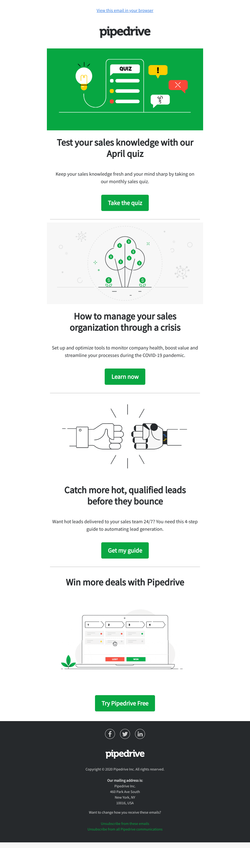 Pipedrive - Take our April sales quiz