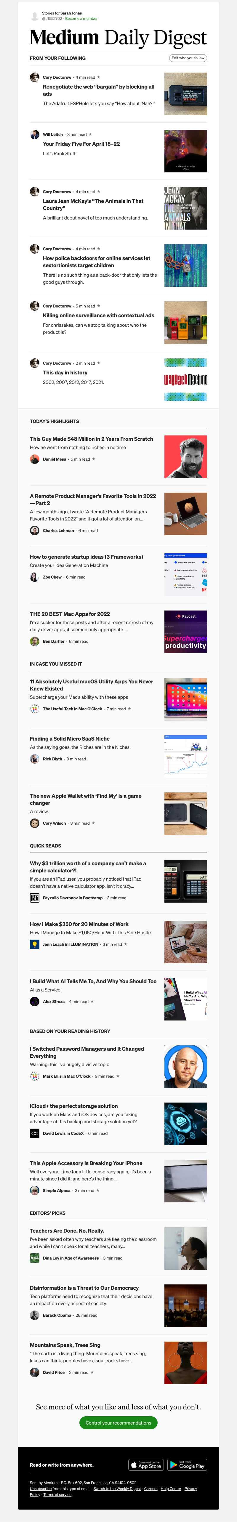 Medium - Renegotiate the web “bargain” by blocking all ads | Cory Doctorow