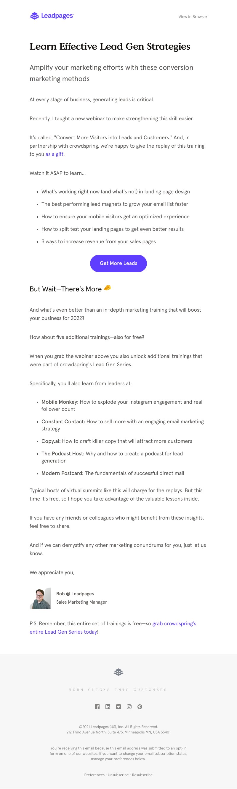 Leadpages - [Webinar] Convert more visitors (instant replay)