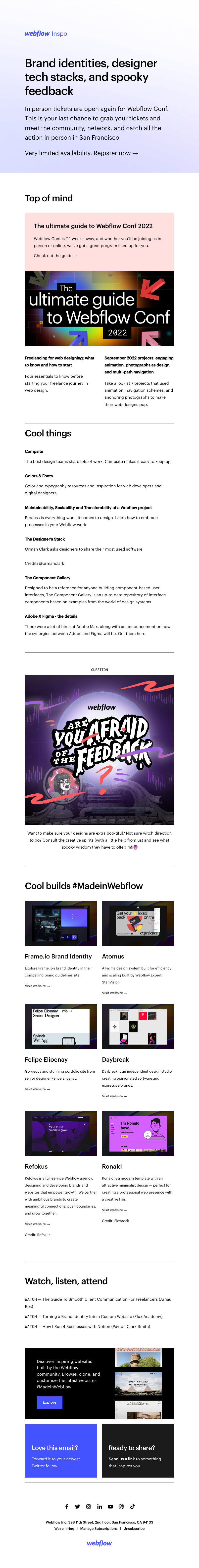 Webflow - Brand identities, designer tech stacks, and spooky feedback 👻