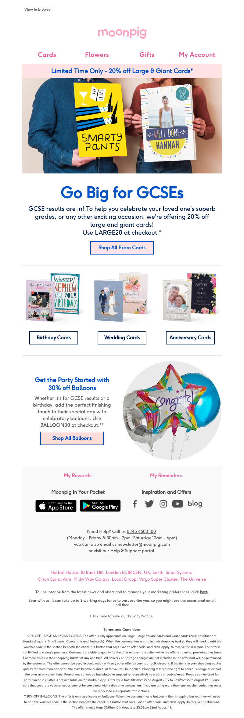 Moonpig - [22-08-2019] Enjoy 20% Off Large & Giant Cards