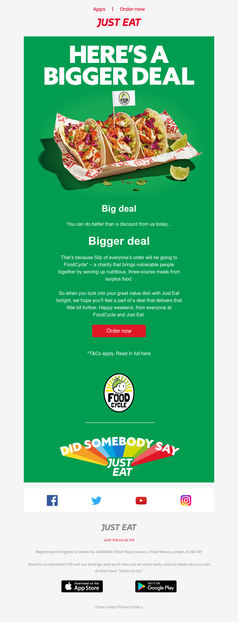 Just Eat - 💚🤝Here’s a bigger deal 🤝💚