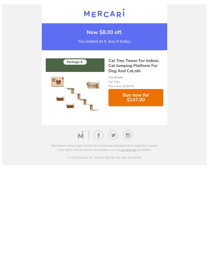  - 5% price drop on Cat Tree Tower For Indoor, Cat Jumping Platform For Dog And Cat,nbi. Now $147.00.