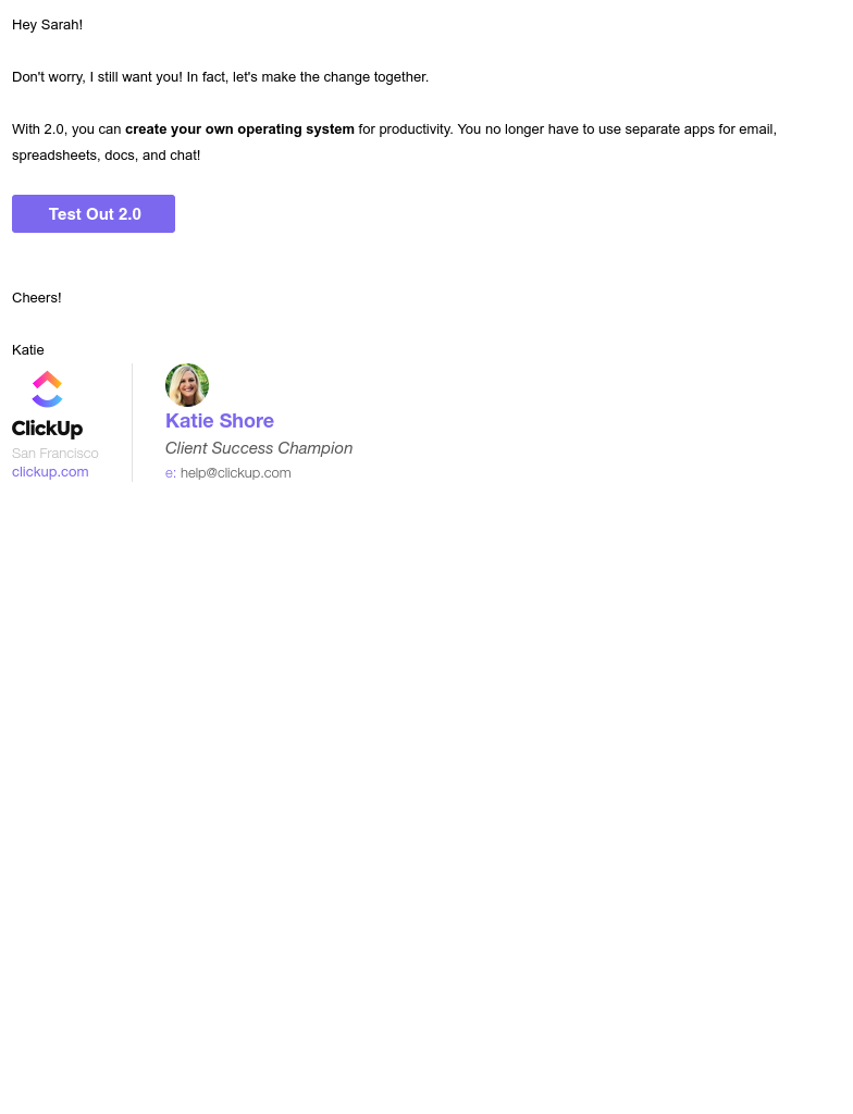 ClickUp - It's not you, it's us. We've changed.
