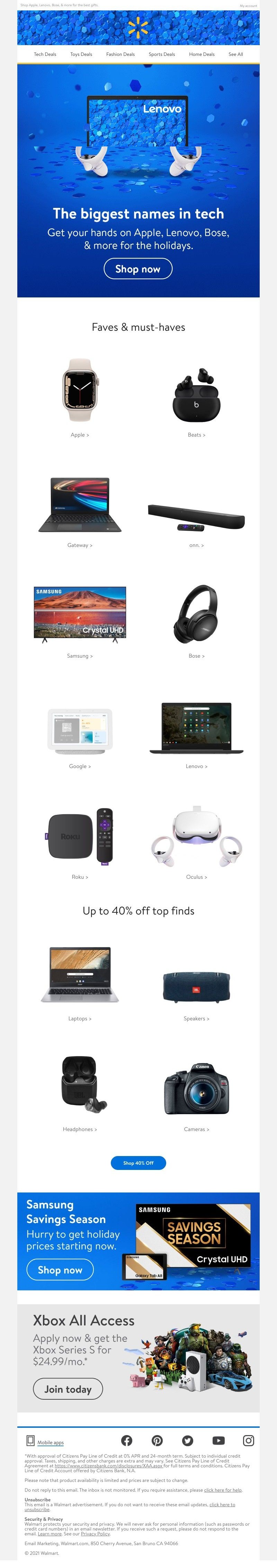 Walmart - Get in on the best tech brands around!