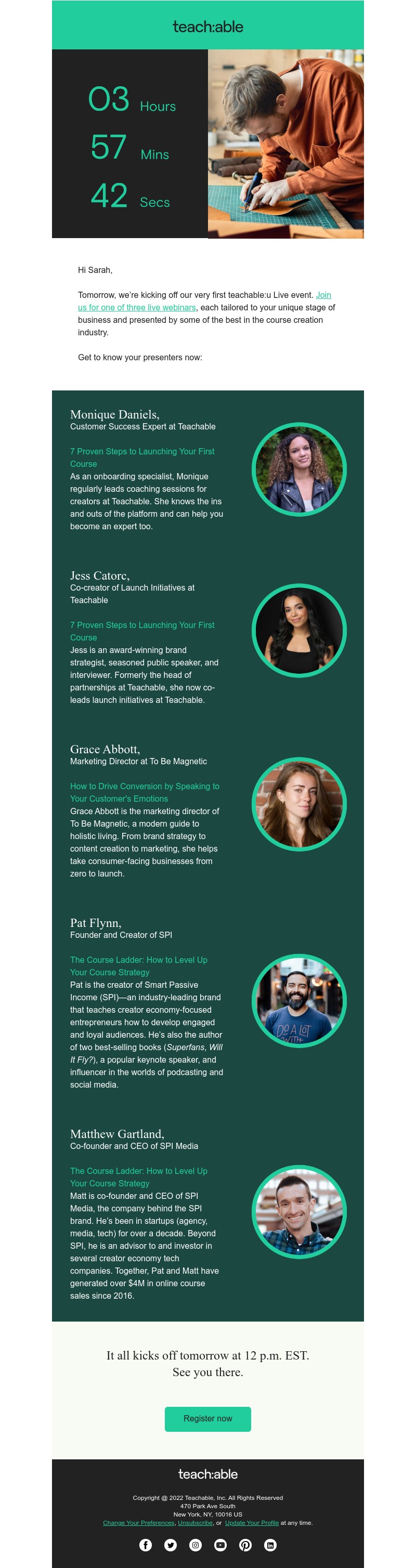 Teachable - TOMORROW: Our first teachable:u Live kicks off