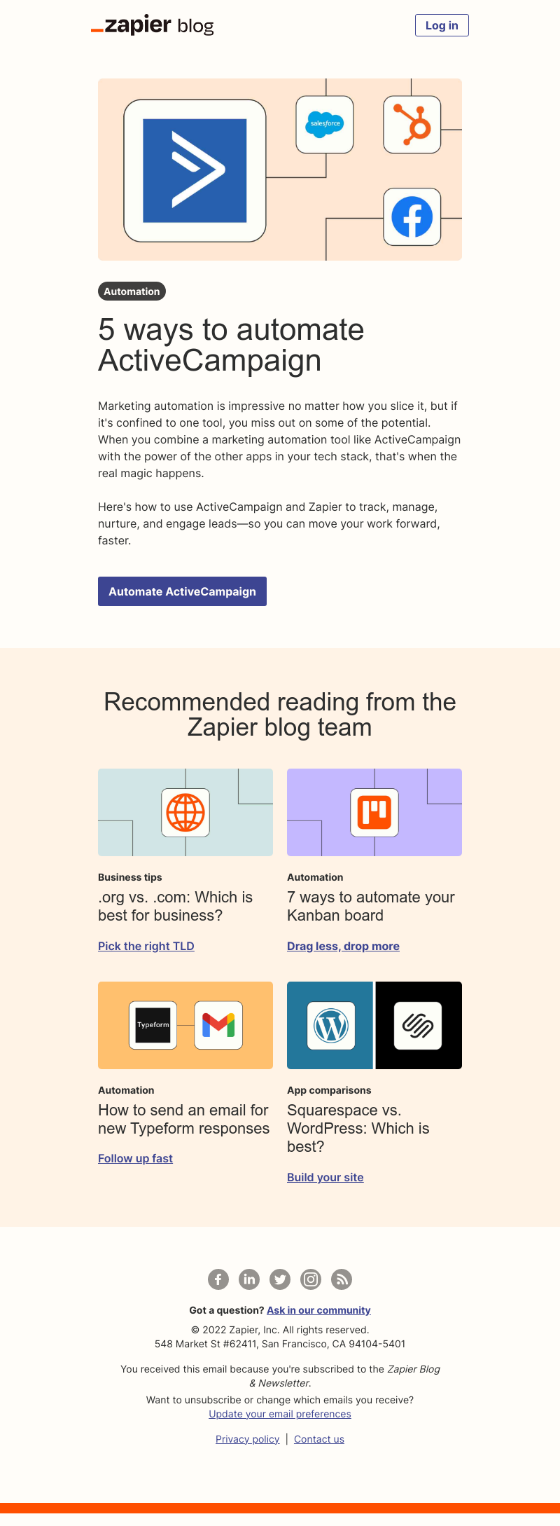 Zapier - Automate ActiveCampaign