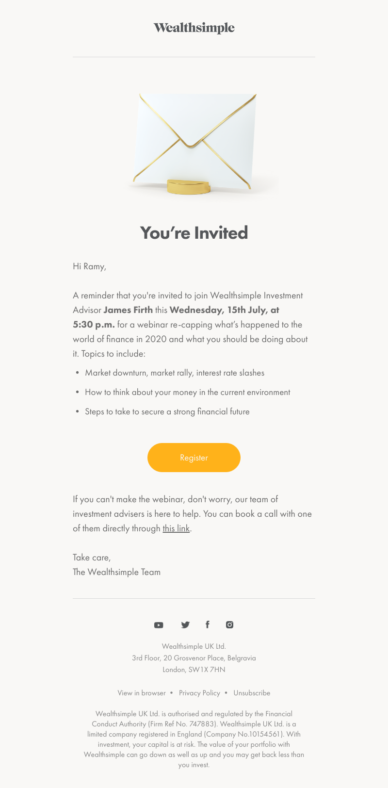 Wealthsimple - Webinar Reminder: What on earth has happened in 2020?