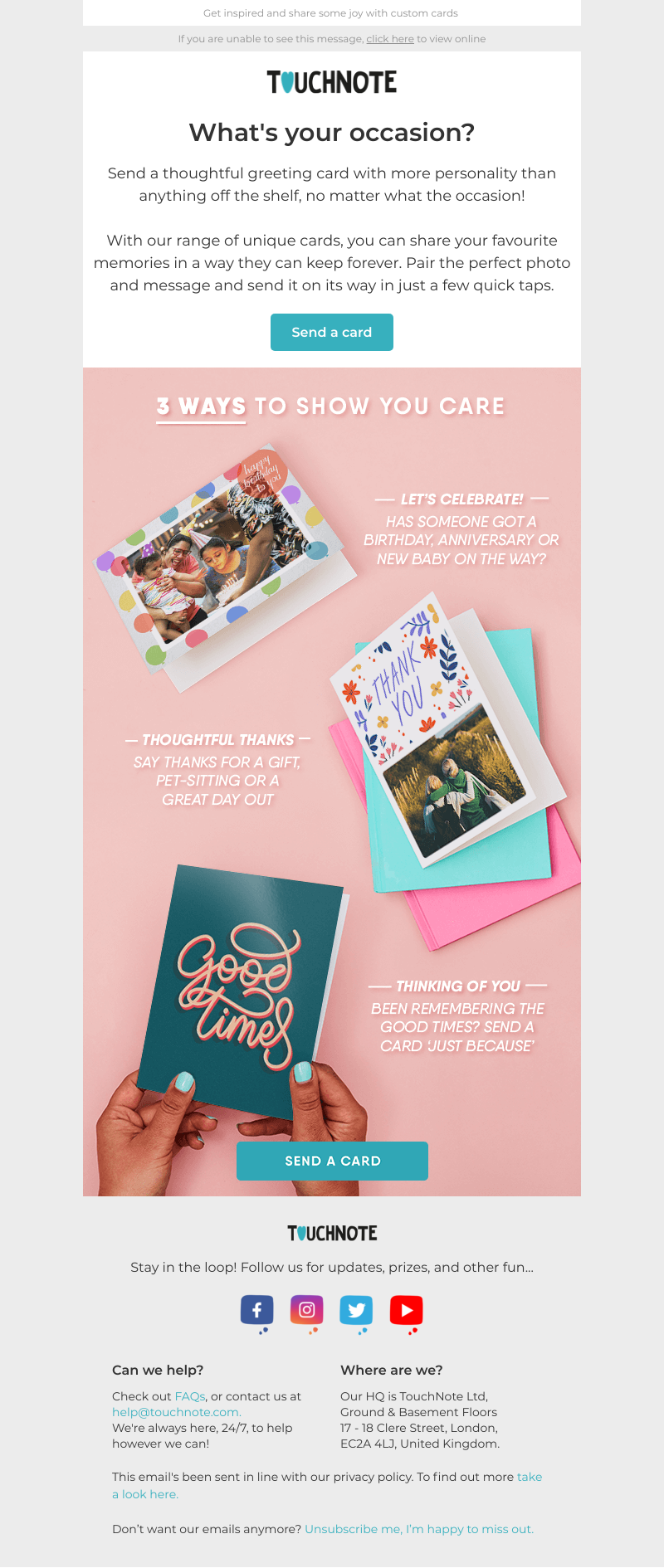 TouchNote - You always send the best cards, Sarah 💌🙌