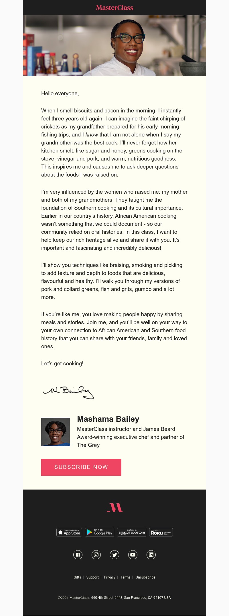  - My class on Southern cooking is here