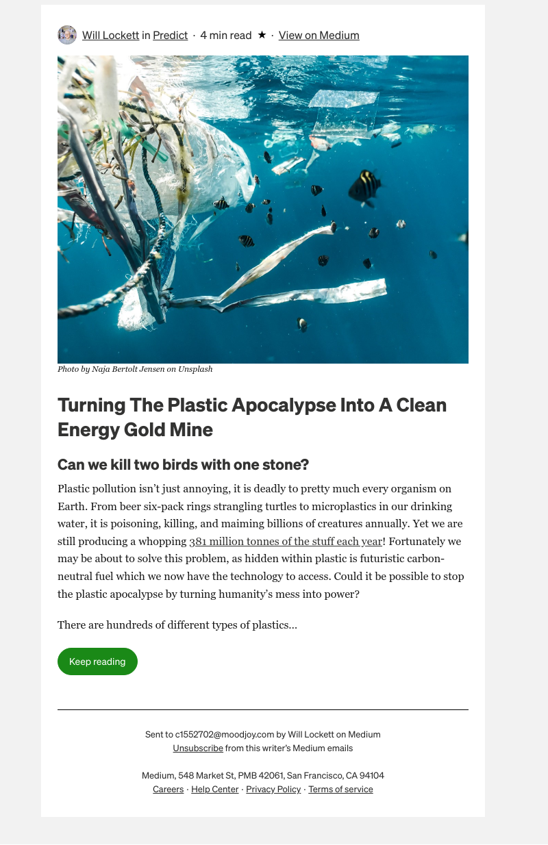 Medium - Turning The Plastic Apocalypse Into A Clean Energy Gold Mine