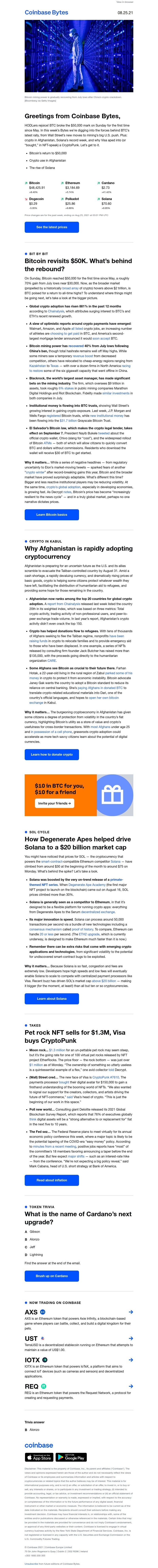  - Bitcoin rebounds to $50K. What’s next?