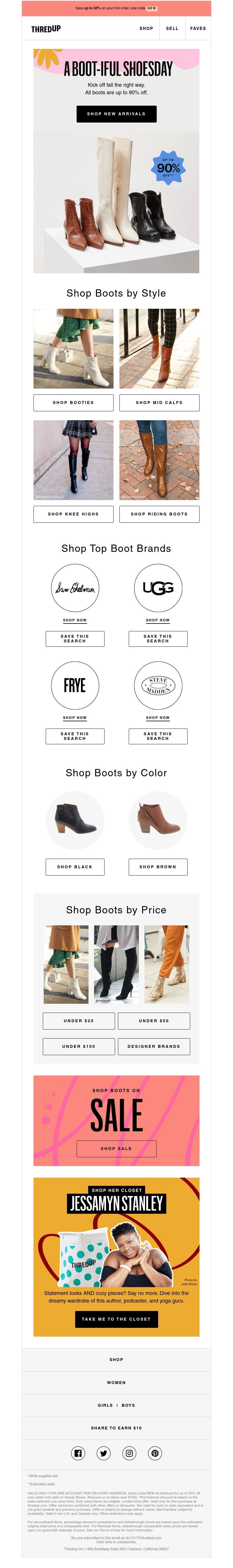thredUP - 👢 Happy Shoesday! Snag boots up to 90% off.