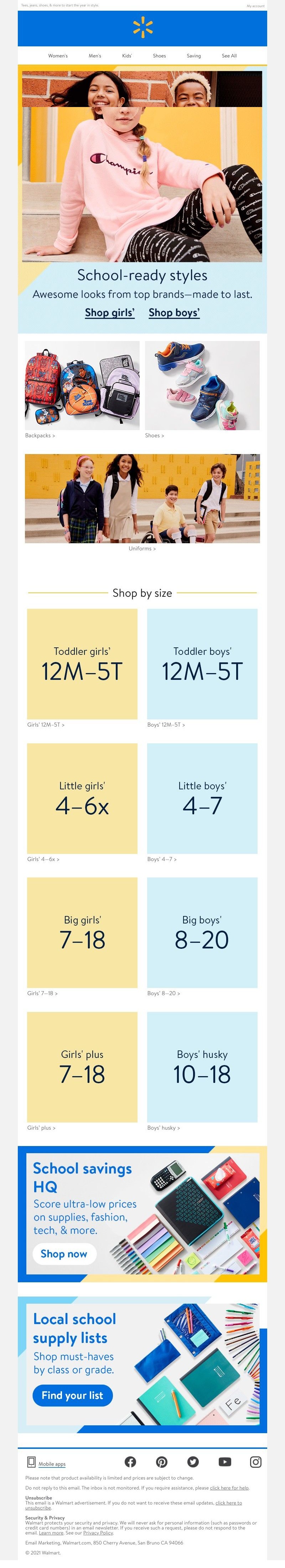 Walmart - Kids’ fashion from $10 👚 👕