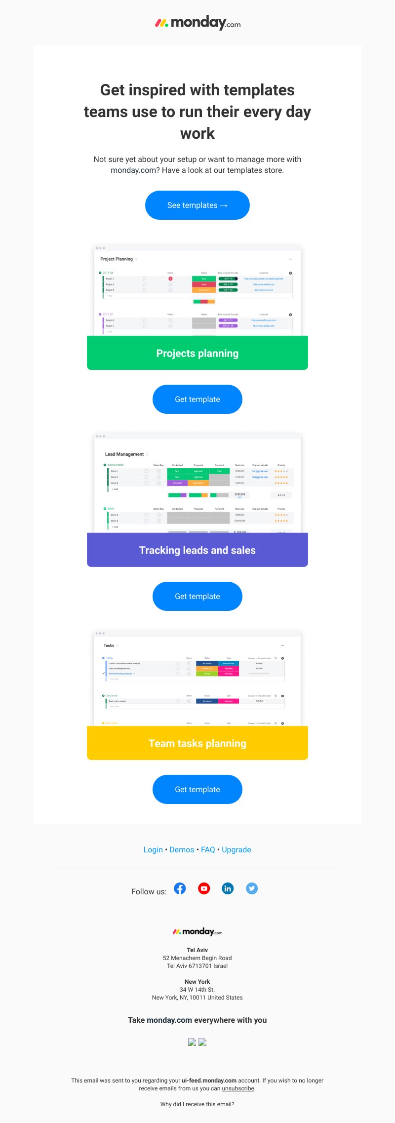 Monday - manage projects @ui-feed + more templates
