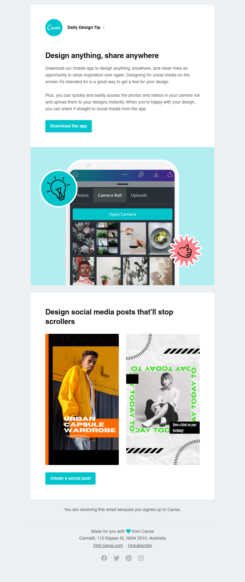 Canva - Download our mobile app to design on the go