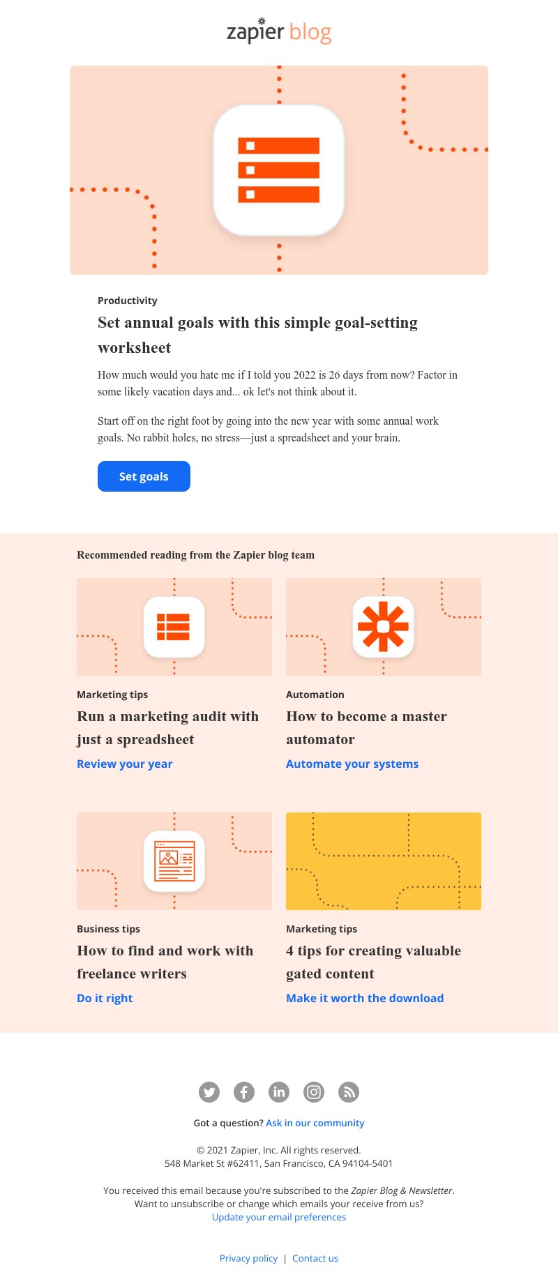 Zapier - Goal-setting without the headache