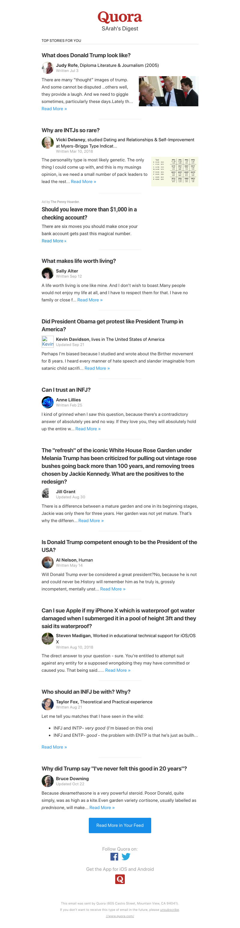 Quora - What does Donald Trump look like?