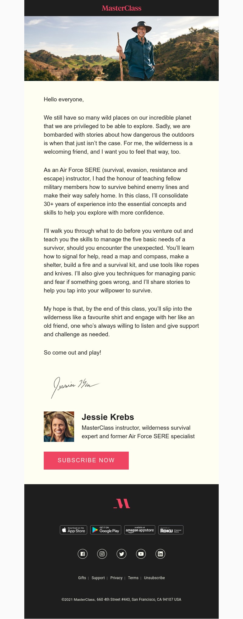  - My new MasterClass on wilderness survival is here