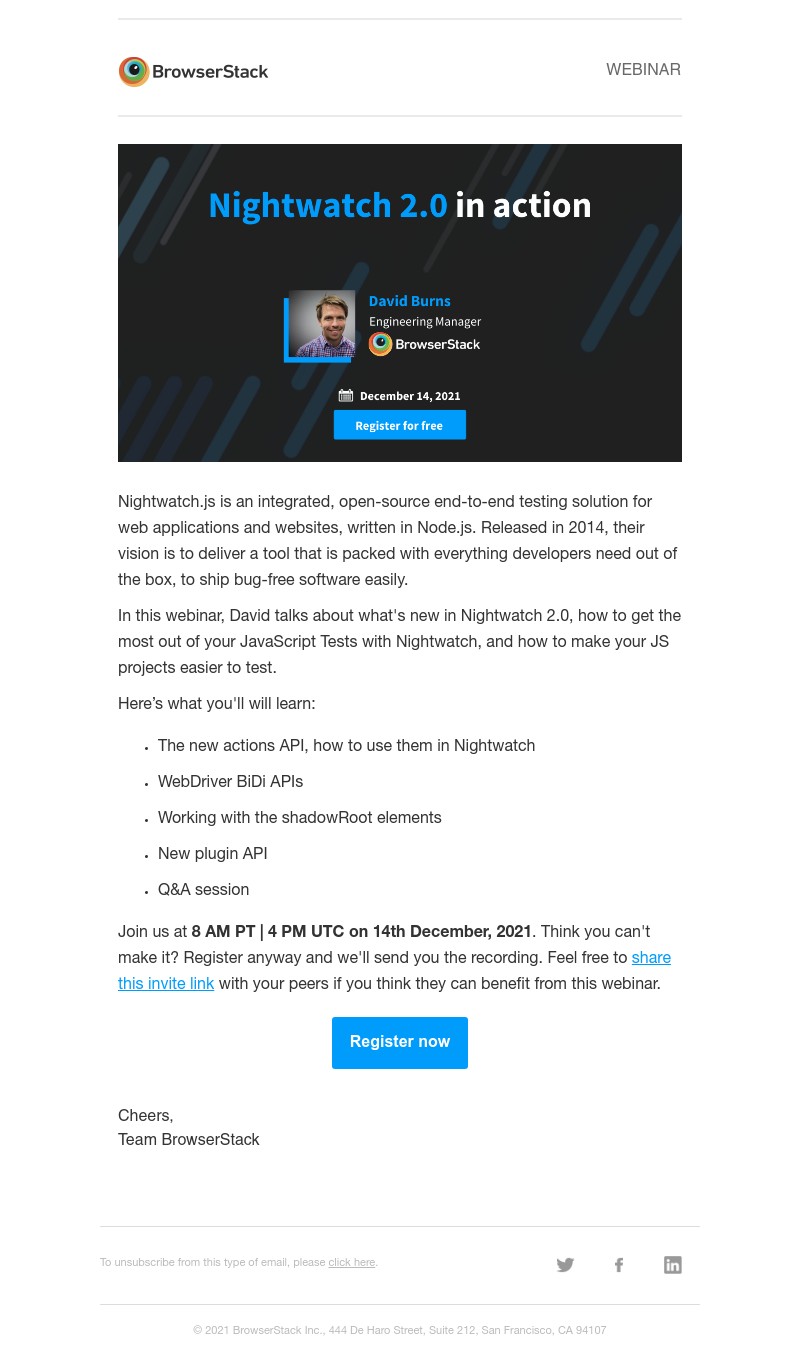  - Webinar: Nightwatch 2.0 in action