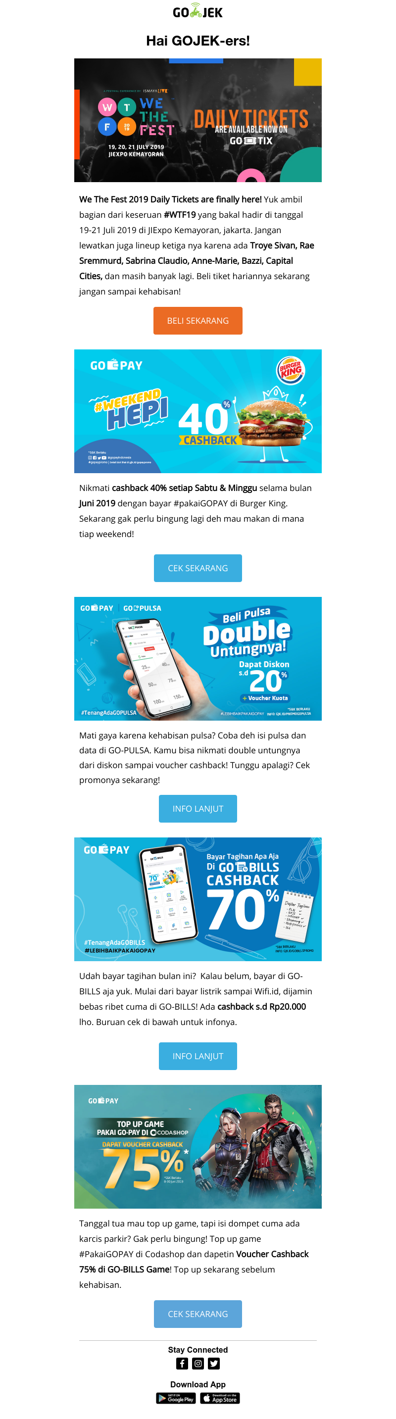 Go-Jek - Cari diskon cashback sampai tiket WTF? Semua bisa kamu temukan di sini!