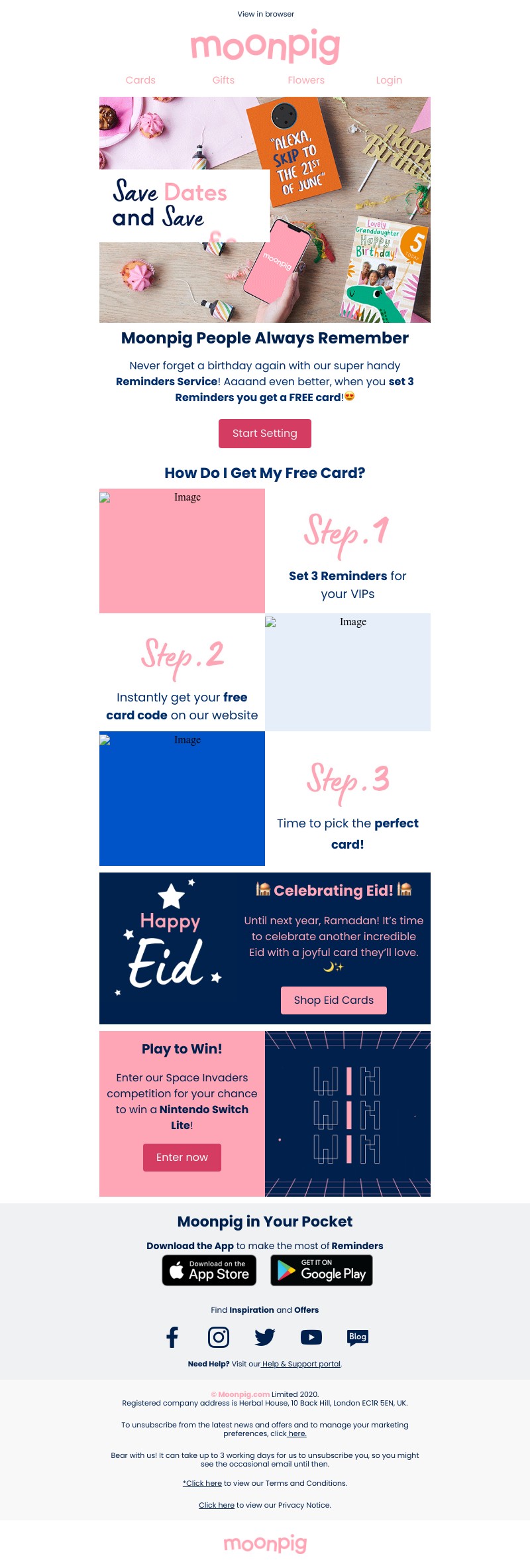 Moonpig - Fancy a free card? 🧐