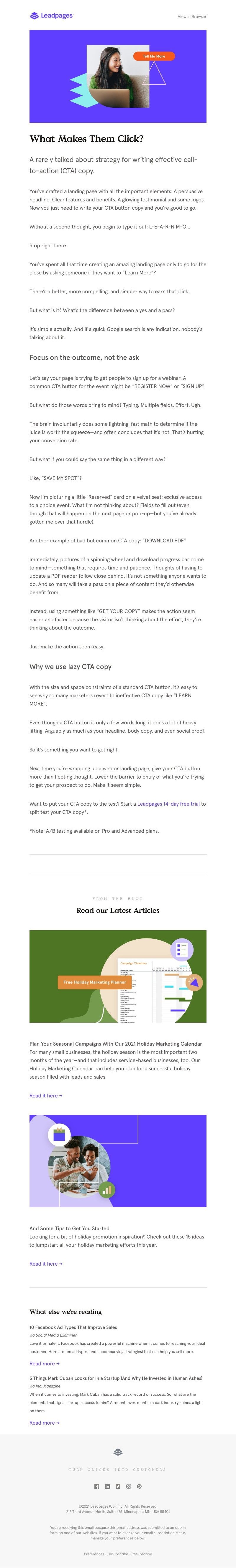 Leadpages - Is your CTA copy turning people away?