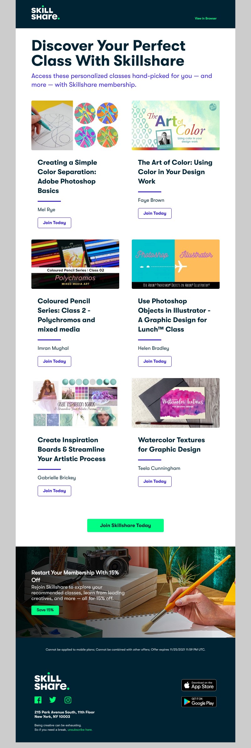 Skillshare - Personal Class Recommendations for Sarah