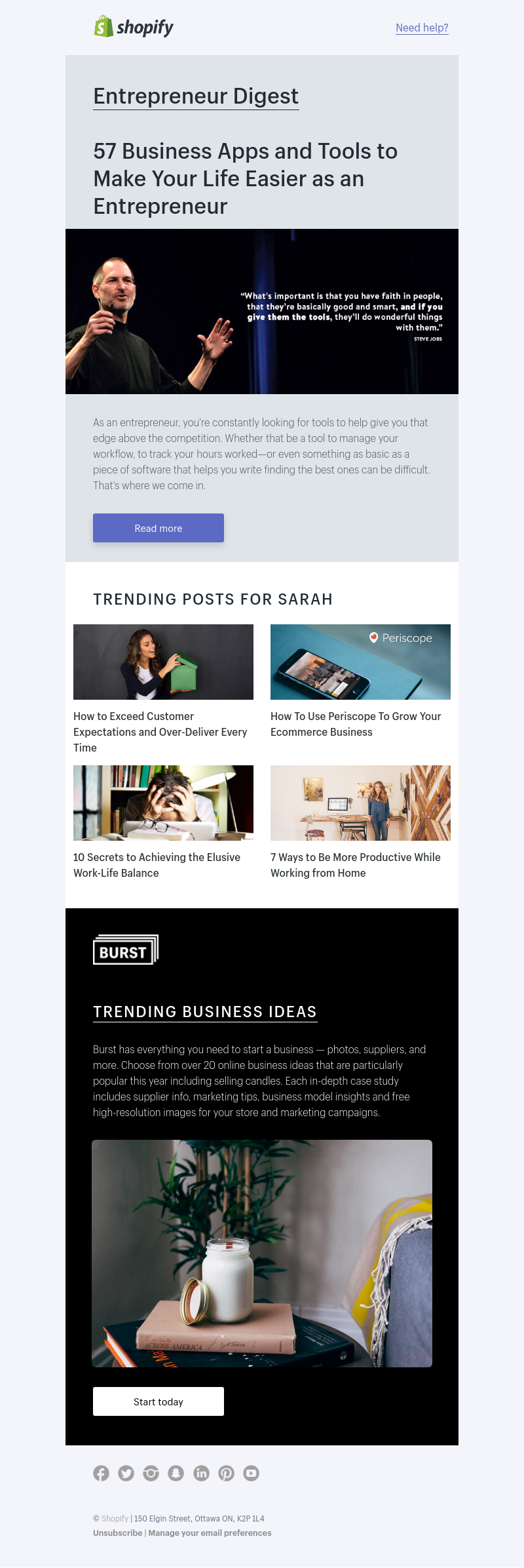 Shopify - 57 Apps entrepreneurs can't live without