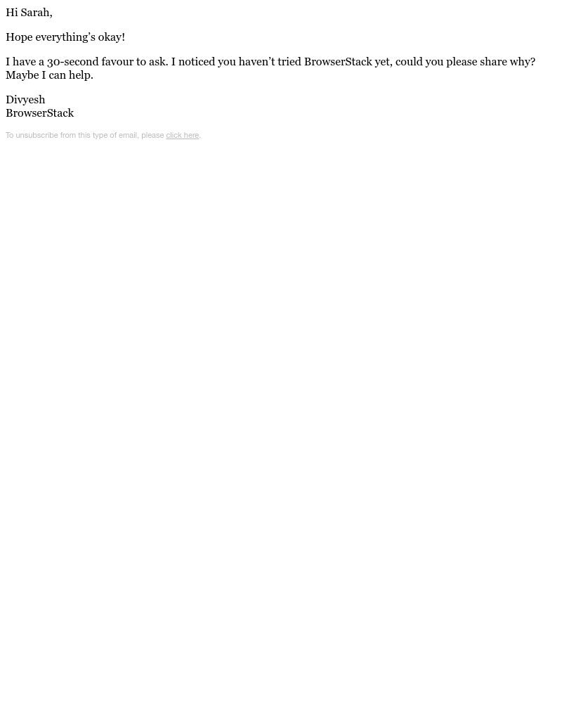  - We want you on BrowserStack