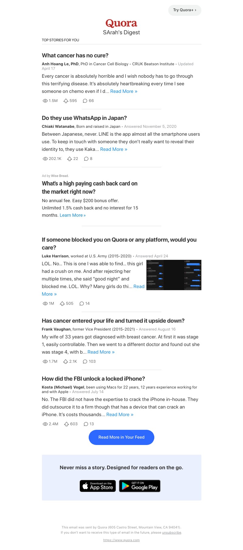 Quora - What cancer has no cure?
