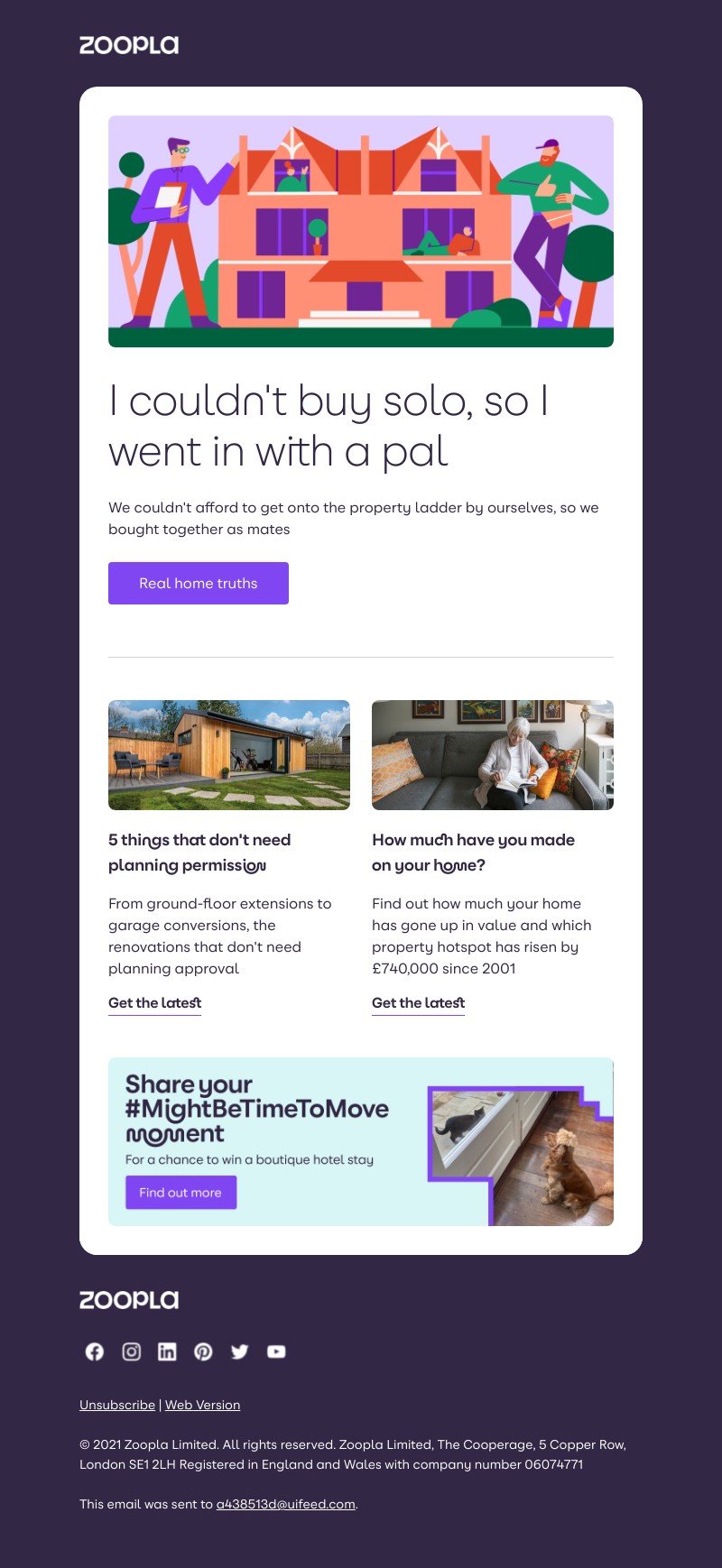 Zoopla - I couldn't afford to buy solo, so I went in with a pal