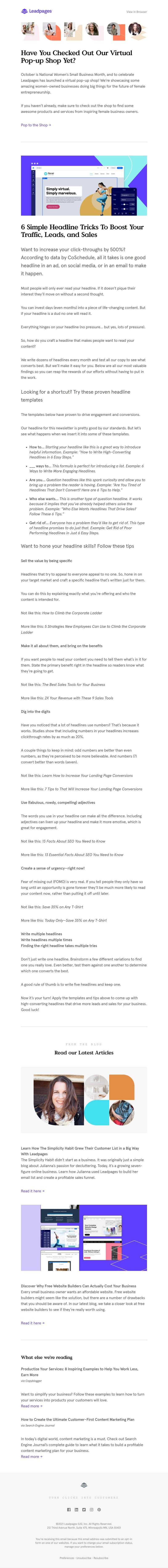 Leadpages - 5X your traffic with just 1 headline
