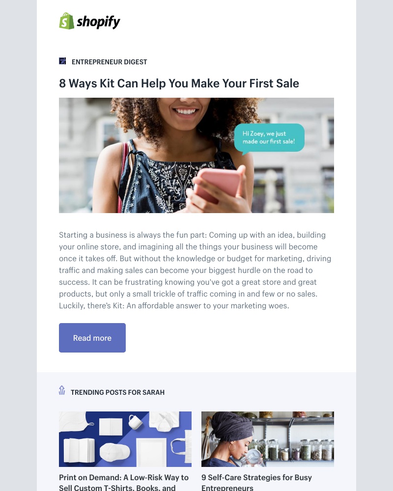 Shopify - 8 Ways Kit Can Help You Make Your First Sale