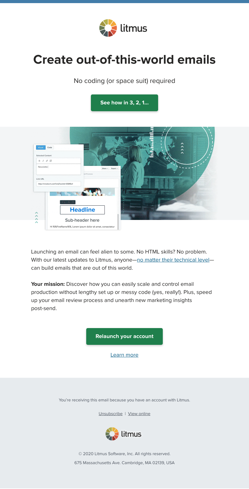 Litmus - New: Build emails without code in 3, 2, 1…