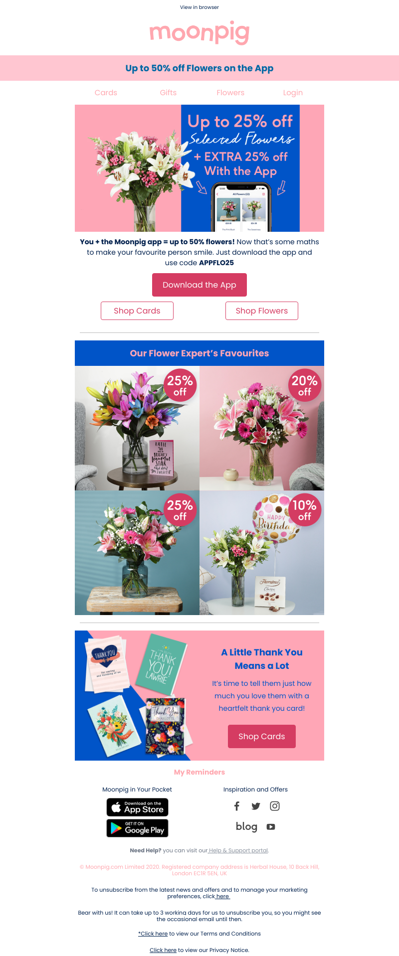 Moonpig - 🌷Up to 50% off flowers! 🌷