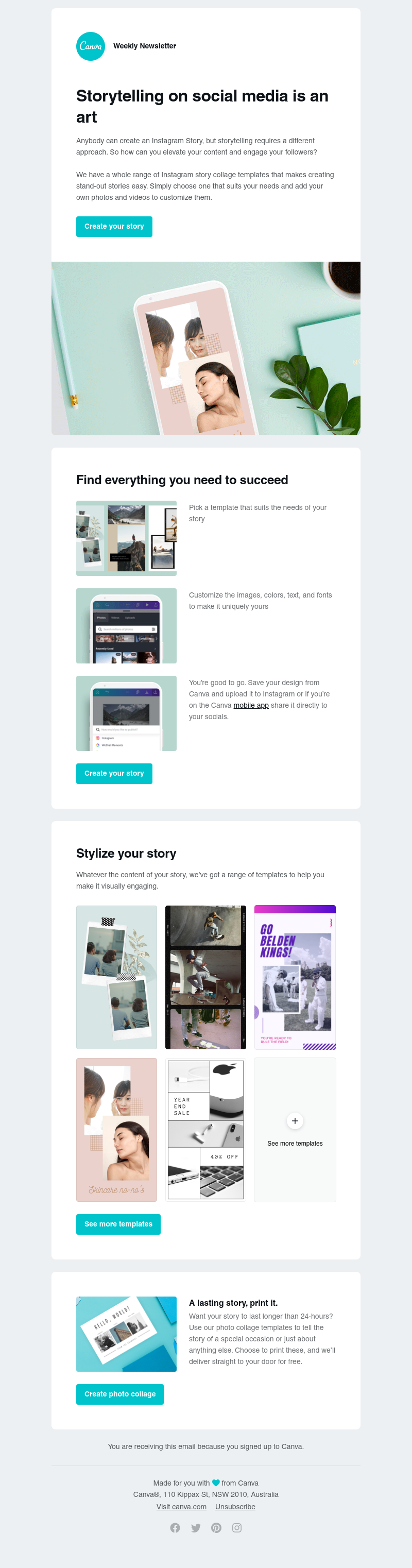 Canva - Discover the art of storytelling on social media