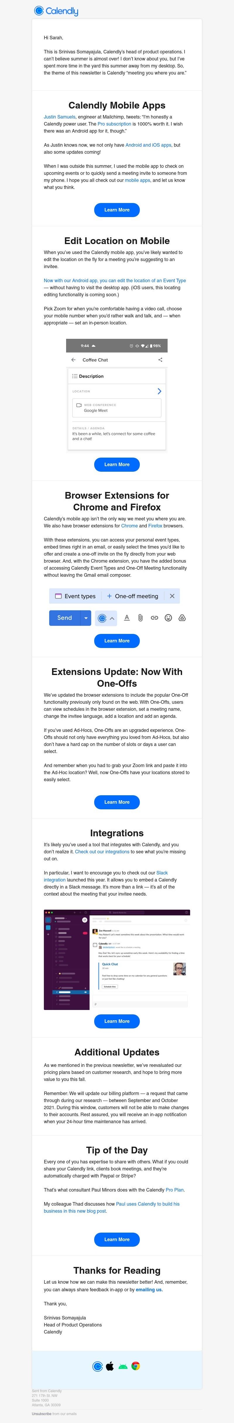 Calendly - Product Update - August 2021