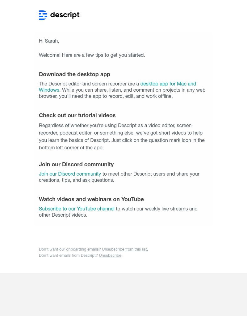 Descript - Welcome! Tips for getting started