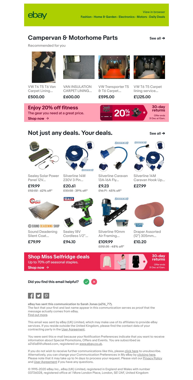  - Campervan & Motorhome Parts: this could interest you…