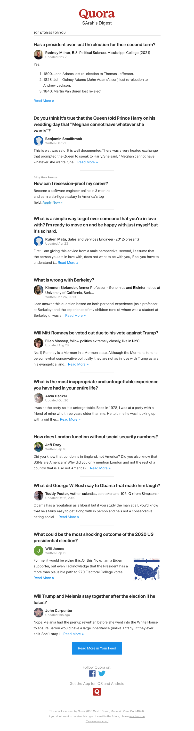 Quora - Has a president ever lost the election for their second term?